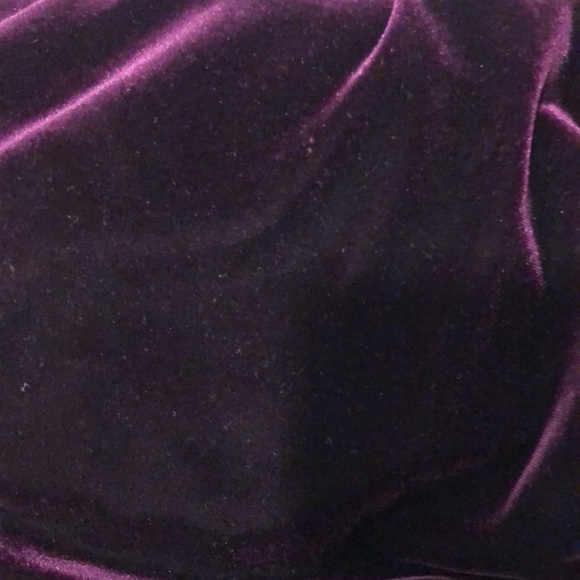 la vie en rose velvet dress burgundy purple mini with faux diamond strap SZ S - Picture 8 of 9